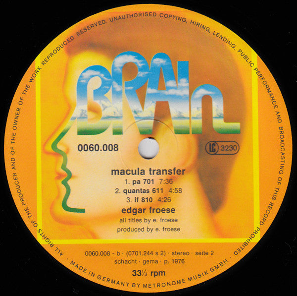 Edgar Froese : Macula Transfer (LP, Album, RE)