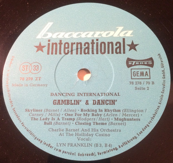 Charlie Barnet And His Orchestra : Gamblin' & Dancin' (LP)