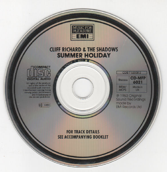 Cliff Richard & The Shadows : Summer Holiday (CD, Album, RE)