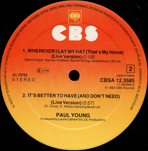 Paul Young : Love Of The Common People (Extended Club Mix) (12", Maxi)