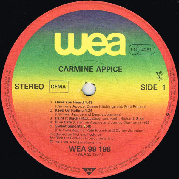 Carmine Appice : Carmine Appice (LP, Album)