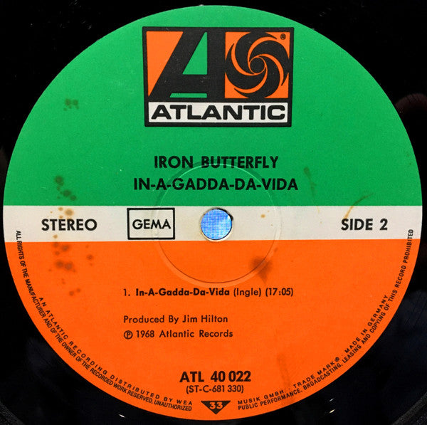 Iron Butterfly : In-A-Gadda-Da-Vida (LP, Album, RP)