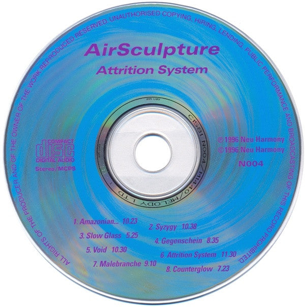 AirSculpture : Attrition System (CD, Album)