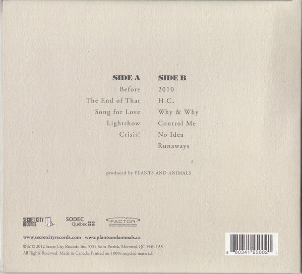 Plants And Animals : The End Of That (CD, Album)