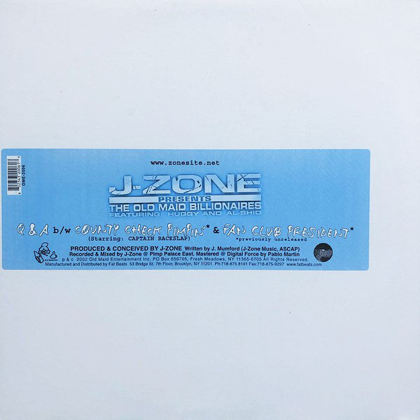 J-Zone Presents The Old Maid Billionaires : Q & A (12")
