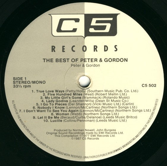Peter & Gordon : The Best Of Peter & Gordon (LP, Comp, RE)