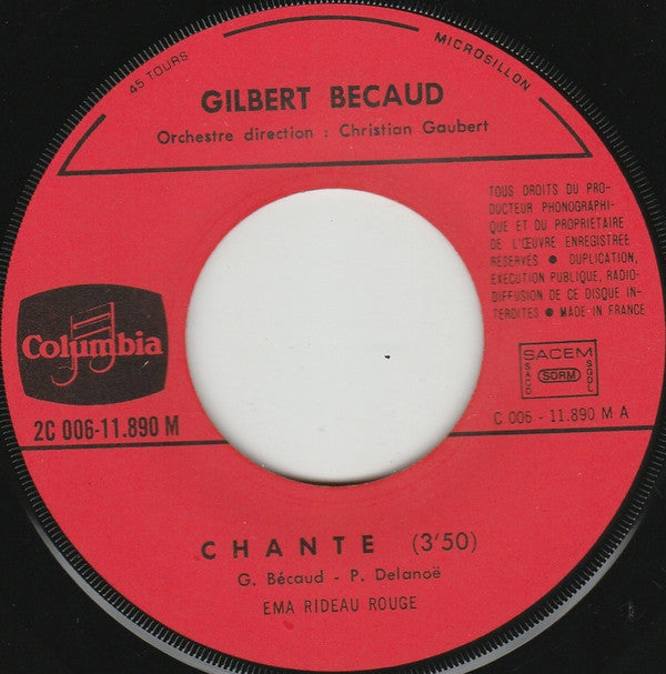 Gilbert Bécaud : Chante / Et Le Spectacle Continue (7", Single)