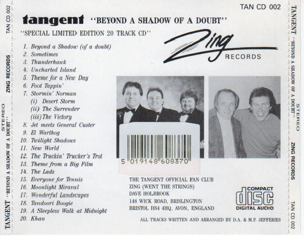 Tangent (3) : Beyond A Shadow Of A Doubt (CD, Album, RE)