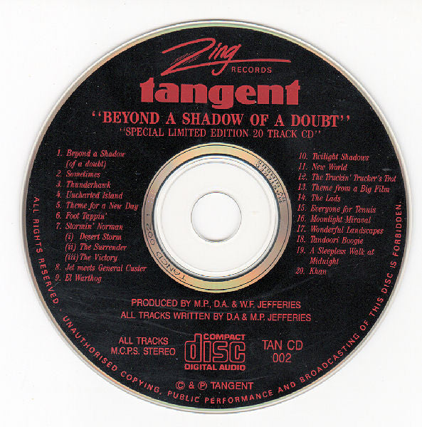 Tangent (3) : Beyond A Shadow Of A Doubt (CD, Album, RE)