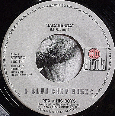 Rex & His Boys : Jacaranda (7", Single)