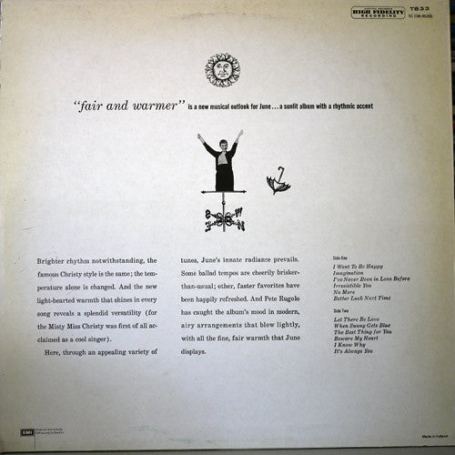 June Christy : Fair And Warmer! (LP, Album, RE)