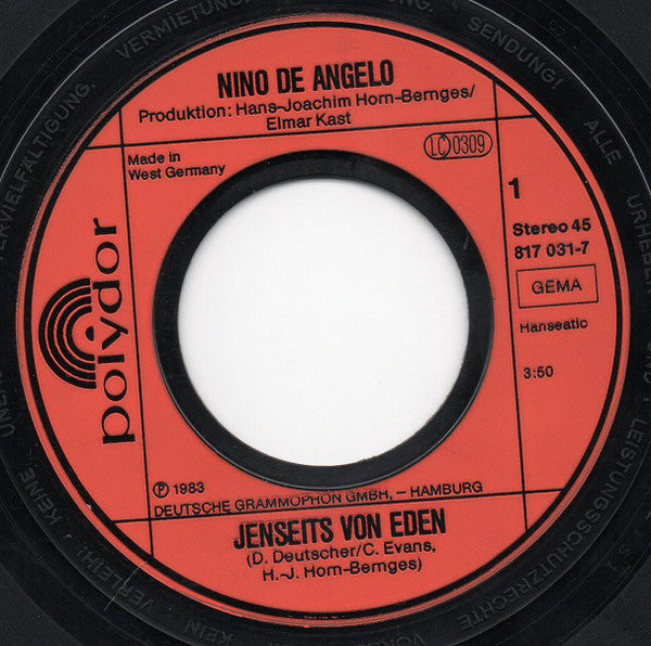Nino de Angelo : Jenseits Von Eden (7", Single)