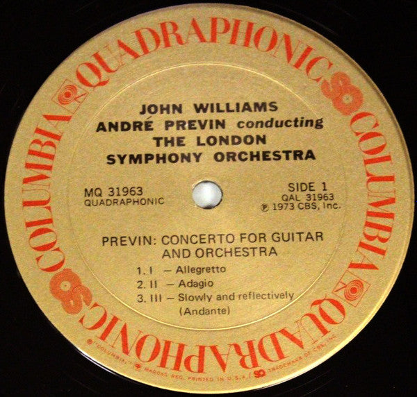 John Williams (7) / André Previn : André Previn / Manuel María Ponce Cuéllar : Guitar Concerto / Concierto Del Sur (LP, Album, Quad)