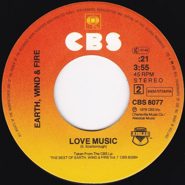 Earth, Wind & Fire : Can't Let Go (7", Single)