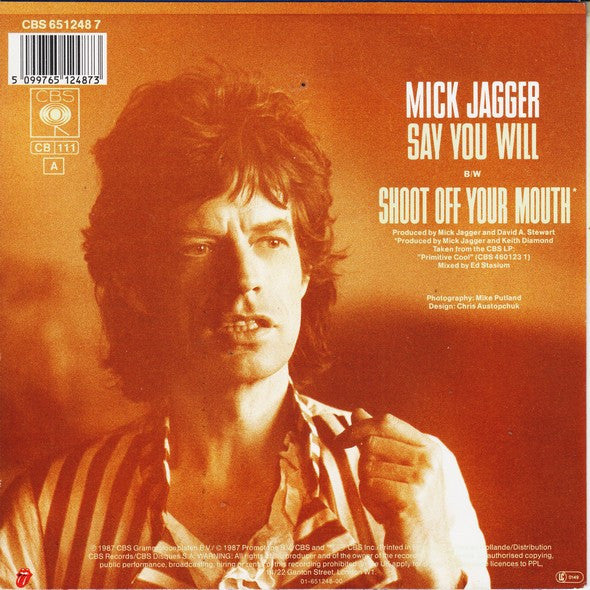 Mick Jagger : Say You Will (7", Single)