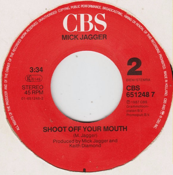 Mick Jagger : Say You Will (7", Single)