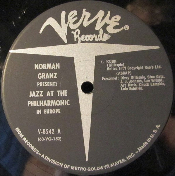 Dizzy Gillespie / J.J. Johnson / Stan Getz / Leo Wright / Art Davis / Chuck Lampkin / Lalo Schifrin / Candido : Jazz At The Philharmonic In Europe (LP, Album, Mono)