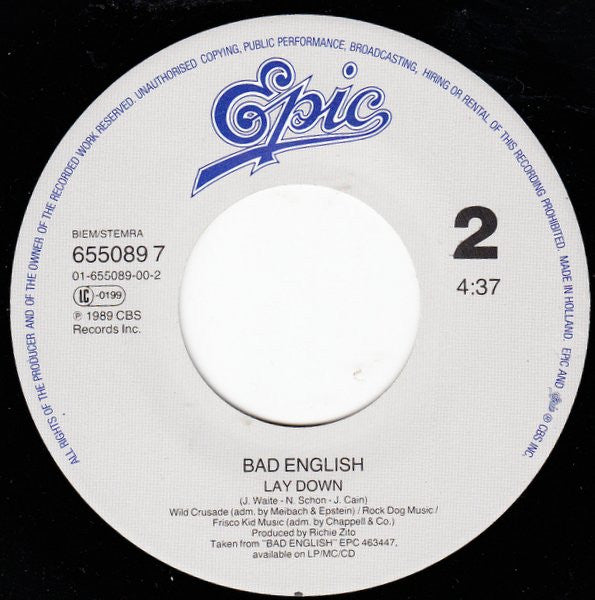 Bad English : Forget Me Not (7", Single)