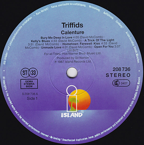 The Triffids : Calenture (LP, Album)