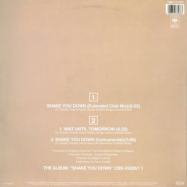 Gregory Abbott : Shake You Down (Extended Club Mix) (12", Maxi)