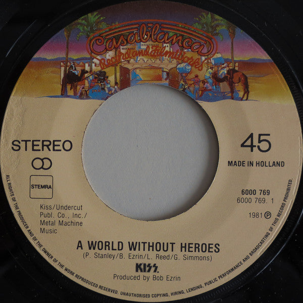 Kiss : A World Without Heroes (7", Single)