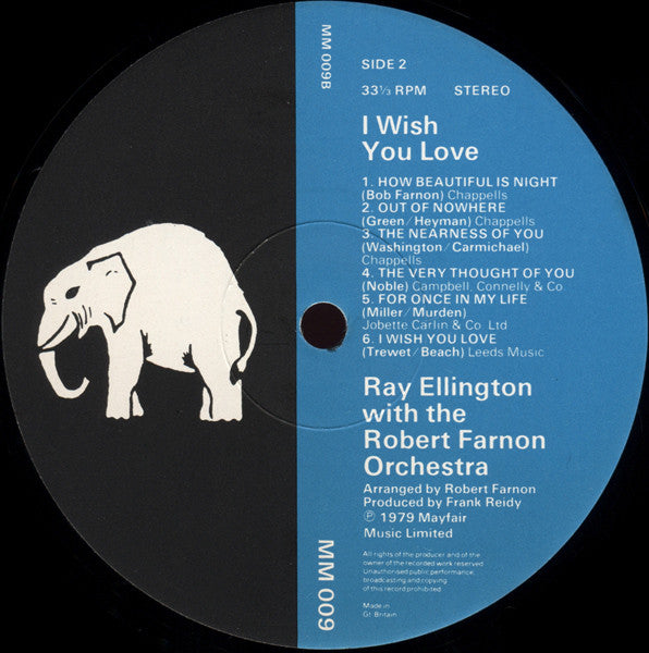 Ray Ellington With The Robert Farnon Orchestra* : I Wish You Love (LP, Album)