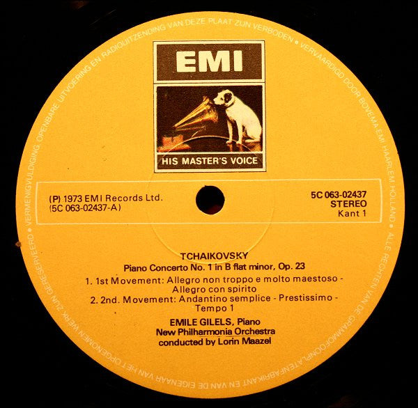 Pyotr Ilyich Tchaikovsky / Emil Gilels / New Philharmonia Orchestra / Lorin Maazel : Piano Concertos: No. 1 In B Flat Minor / No. 3 In E Flat (LP, Album)
