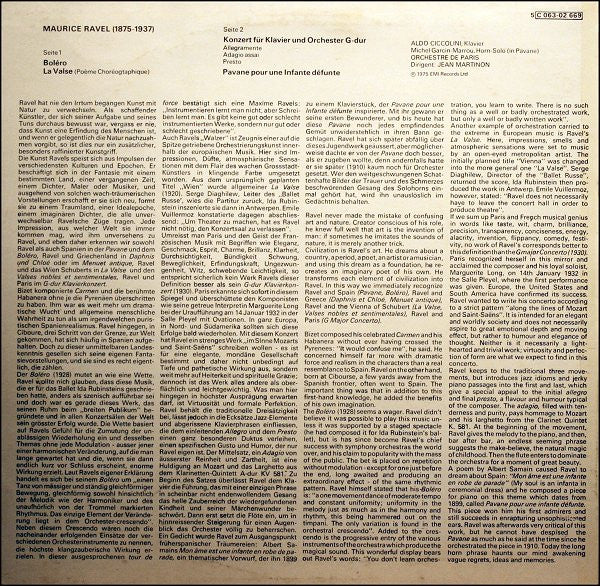 Maurice Ravel - Aldo Ciccolini, Orchestre De Paris, Jean Martinon : Boléro / La Valse / Concerto En Sol / Pavane Pour Une Infante Défunte (LP)