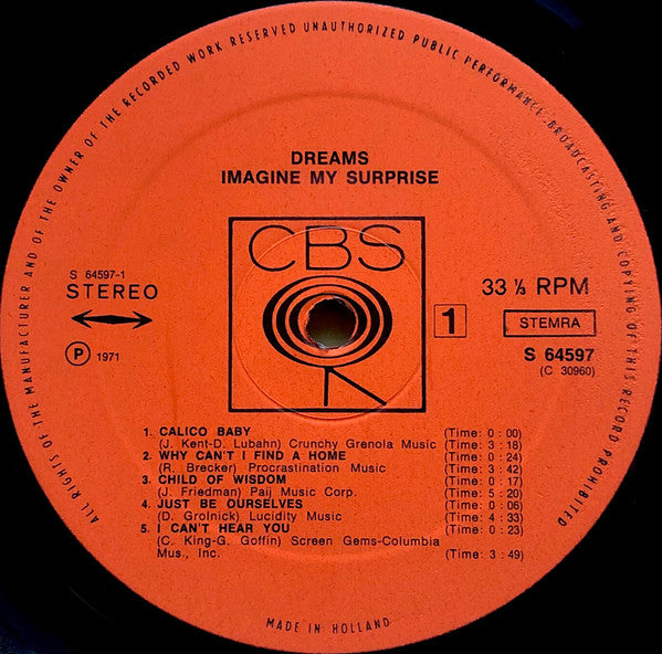 Dreams (4) : Imagine My Surprise (LP, Album)