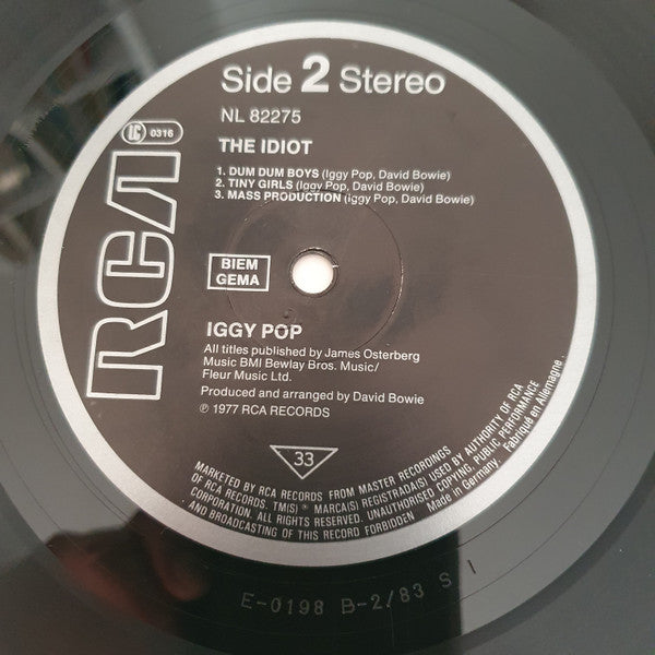 Iggy Pop : The Idiot (LP, Album, RE)