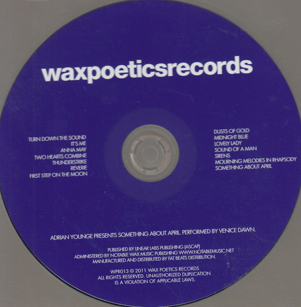 Adrian Younge Presents Venice Dawn : Something About April (CD, Album, Dig)