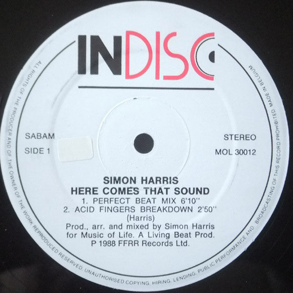 Simon Harris : Here Comes That Sound (12")
