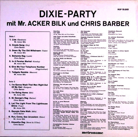 Acker Bilk Und Chris Barber : Dixie-Party Mit Mr. Acker Bilk Und Chris Barber (LP, Comp, Mono)