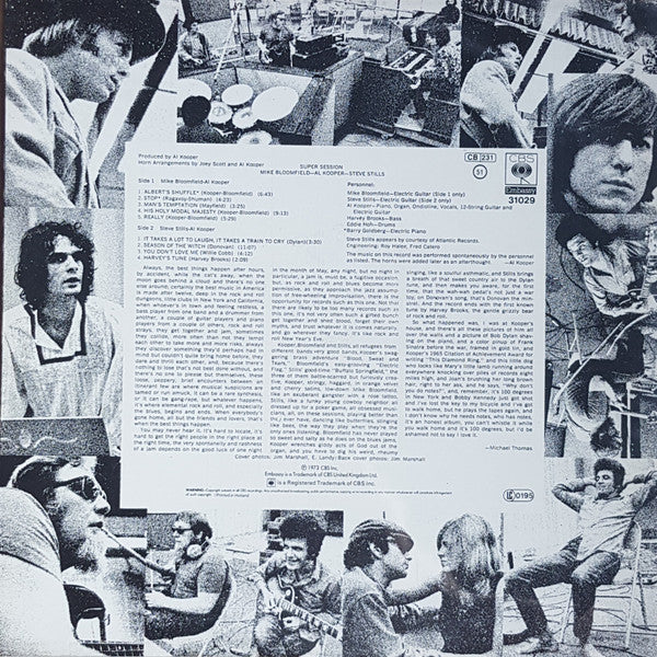Mike Bloomfield / Al Kooper / Steve Stills* : Super Session (LP, Album, RE)