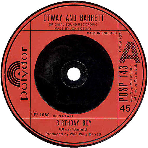 John Otway And Wild Willy Barrett : Birthday Boy (7", Single)