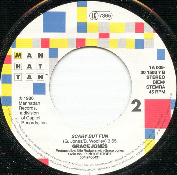 Grace Jones : I'm Not Perfect (But I'm Perfect For You) (7", Single)