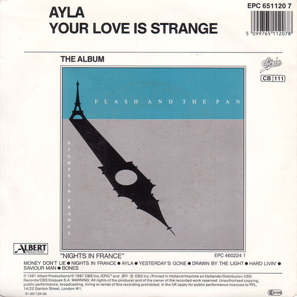 Flash And The Pan* : Ayla (7", Single)