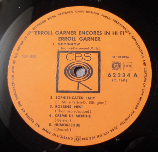 Erroll Garner : Encores In Hi Fi (LP, Album)