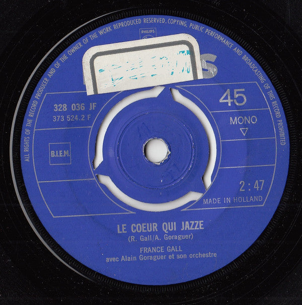 France Gall : Poupée De Cire Poupée De Son / Le Coeur Qui Jazze (7", Single, Mono, Blu)