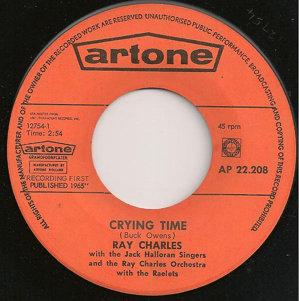 Ray Charles : Crying Time (7", Single)