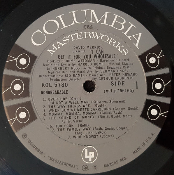 Harold Rome, Cast Of "I Can Get It For You Wholesale" : I Can Get It For You Wholesale (LP, Album, Mono)