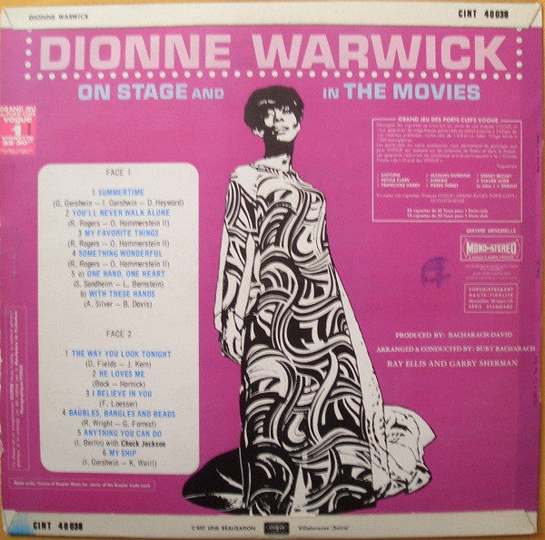 Dionne Warwick : On Stage And In The Movies (LP, Album)