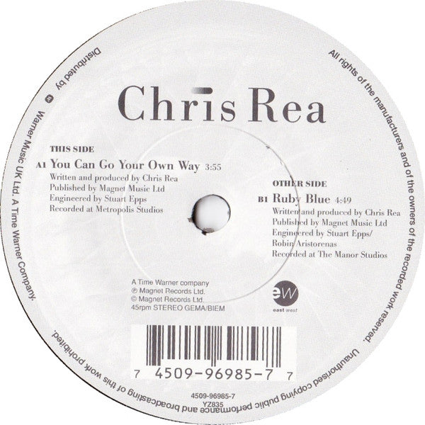 Chris Rea : You Can Go Your Own Way (7", Single)