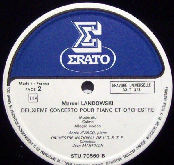 Orchestre National De France, Marcel Landowski : 2eme Symphonie, 2eme Concerto Pour Piano (LP, Album)