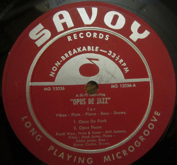 Milt Jackson, Frank Wess, Kenny Clarke, Hank Jones, Eddie Jones : Opus De Jazz (LP, Album, Mono, Dee)