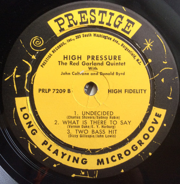 The Red Garland Quintet With John Coltrane And Donald Byrd : High Pressure (LP, Album, Mono)