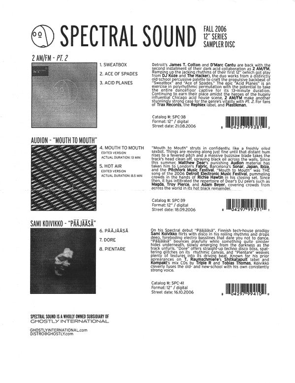 Various : Spectral Sound Fall 2006 12" Series (CD, Smplr)