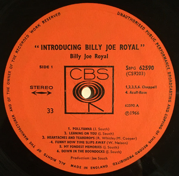 Billy Joe Royal : Introducing (LP, Album)