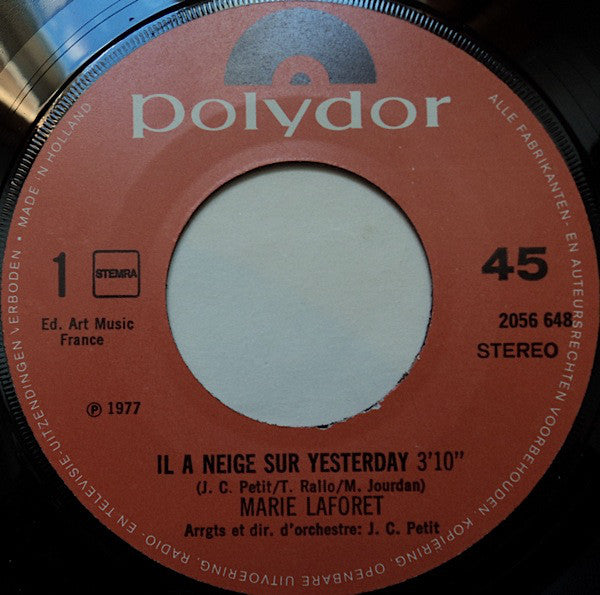 Marie Laforêt : Il A Neigé Sur Yesterday (7", Single)
