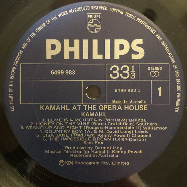 Kamahl : Kamahl At The Opera House (LP, Album, Glo)